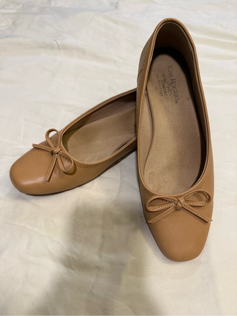 Kim Rogers Tan Bow Ballet Flats